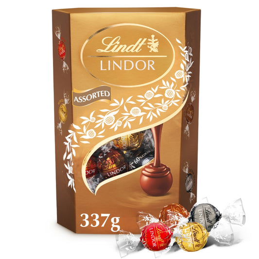 Lindt Lindor Assorted Chocolate Truffles Box 337g - 1 x 337g Box