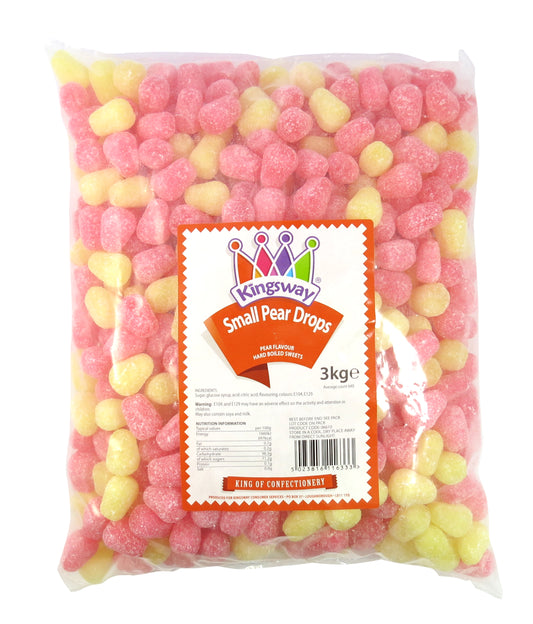 Kingsway Small Pear Drops 3kg - 1 x 3kg Bag