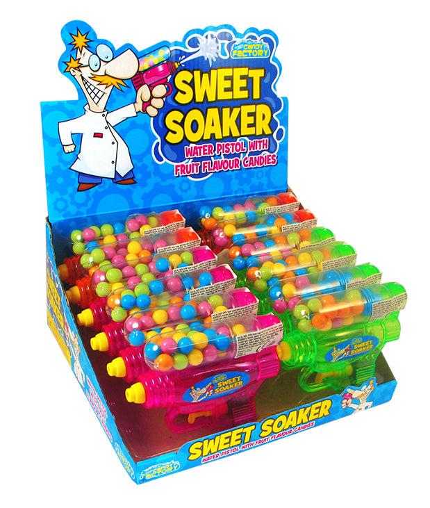 Crazy Candy Factory Sweet Soaker Toy & Candy 18g - 12 x 18g Packs