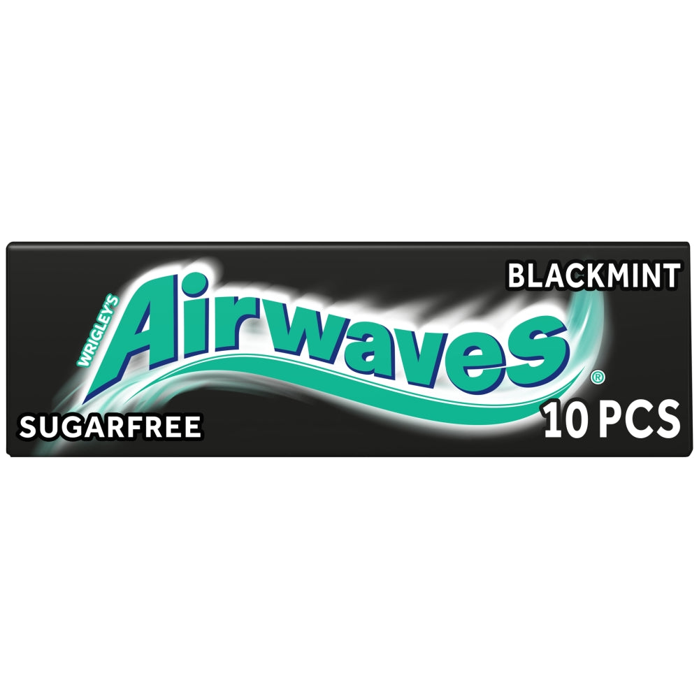 Airwaves Black Mint Flavour Sugarfree Chewing Gum 10 Pieces - 30 x 14g Packs