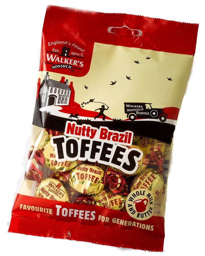 Walker's Nonsuch Nutty Brazil Toffees Bag 150g - 12 x 150g Bags