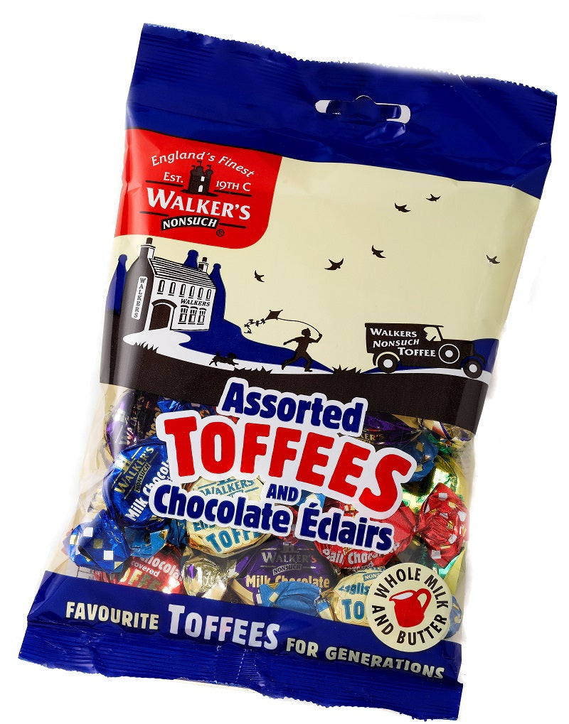 Walker's Nonsuch Assorted Toffees & Eclairs Bag 150g - 12 x 150g Bags