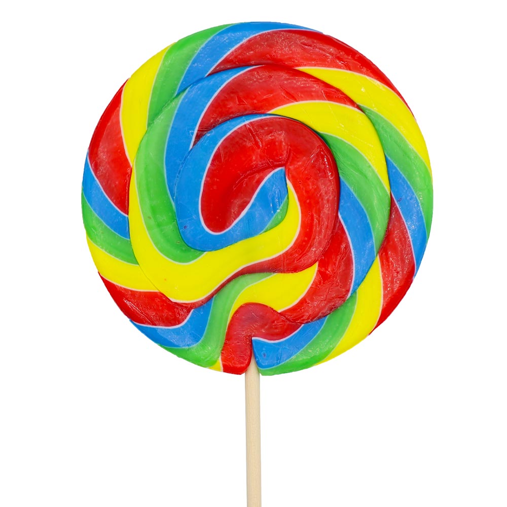Crazy Candy Factory Large Rainbow Swirl Lollipops 125g - 12 x 125g Lollipops