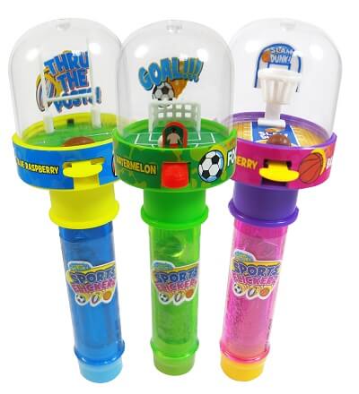 Crazy Candy Factory Sports Flickerz - 12 x 11g Lollipops