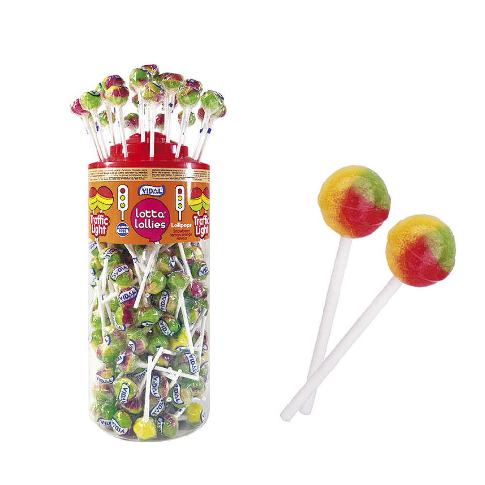 Vidal Traffic Lights Lollipops - 1 x 1. 3kg Jar