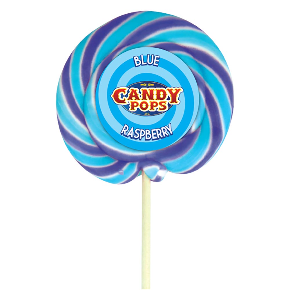 Candy Pops Blue Raspberry Large Wheel Lollies 75g - 30 x 75g Lollipops