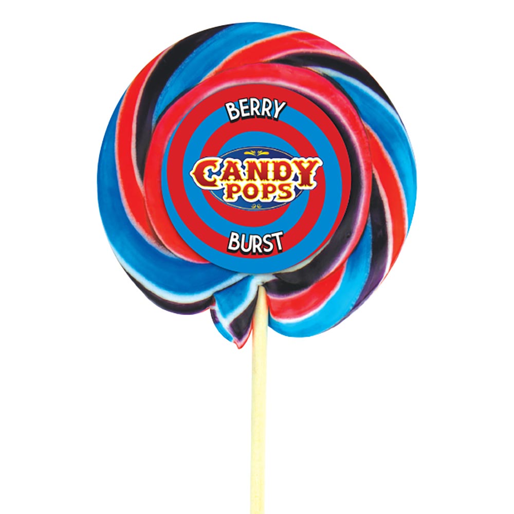 Candy Pops Berry Burst Large Wheel Lollies 75g - 30 x 75g Lollipops