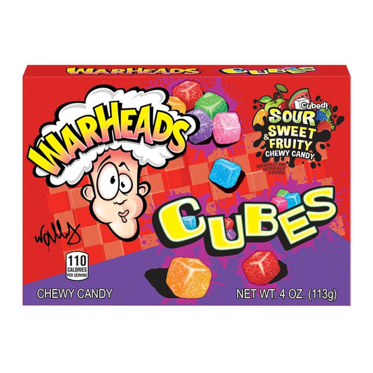 Warheads Sour Chewy Cubes 113g - 12 x 113g Boxes