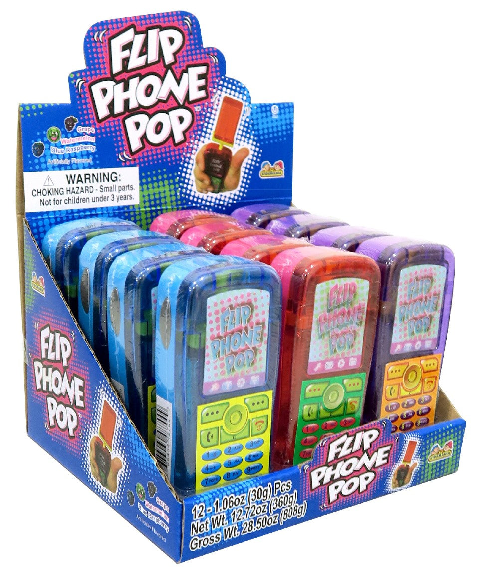 BIP Candy & Toys Flip Phone Pop 30g - 12 x 30g Packs