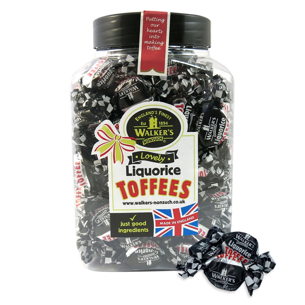 Walker's Nonsuch Liquorice Toffees 1. 25kg - 1 x 1. 25kg Jar