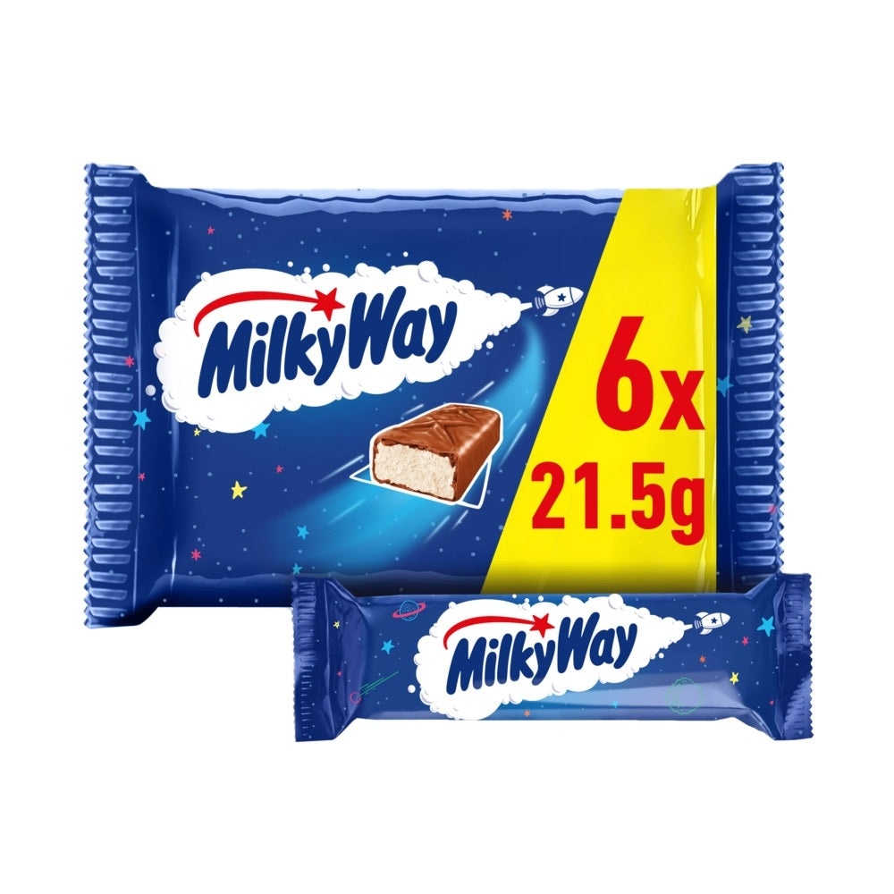 Milky Way Nougat & Milk Chocolate Snack Bars Multipack 6 Pack - 13 x 129g Packs