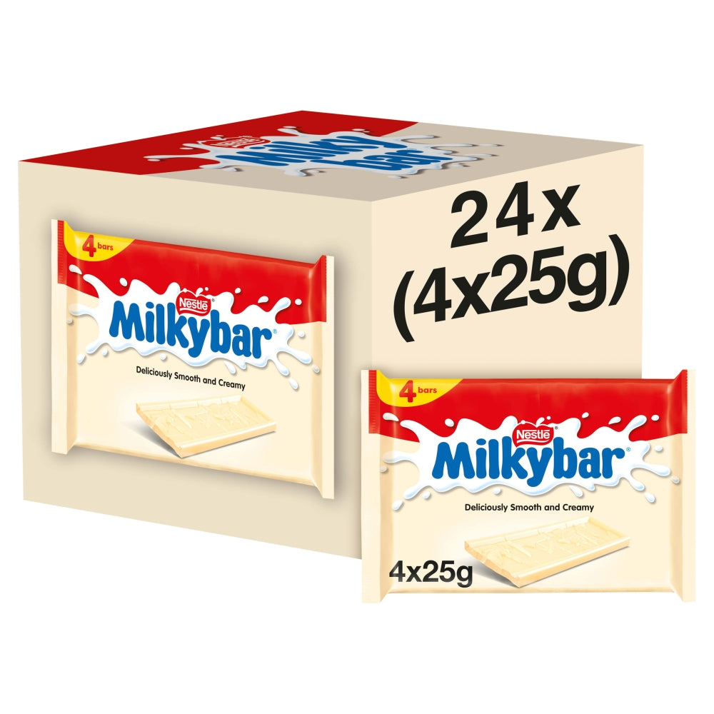 Milkybar White Chocolate Bar 25g - 24 x (4 x 25g)