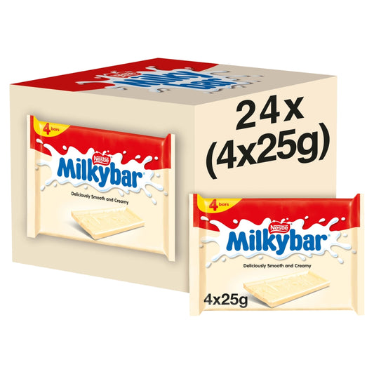Milkybar White Chocolate Bar 25g - 24 x (4 x 25g)