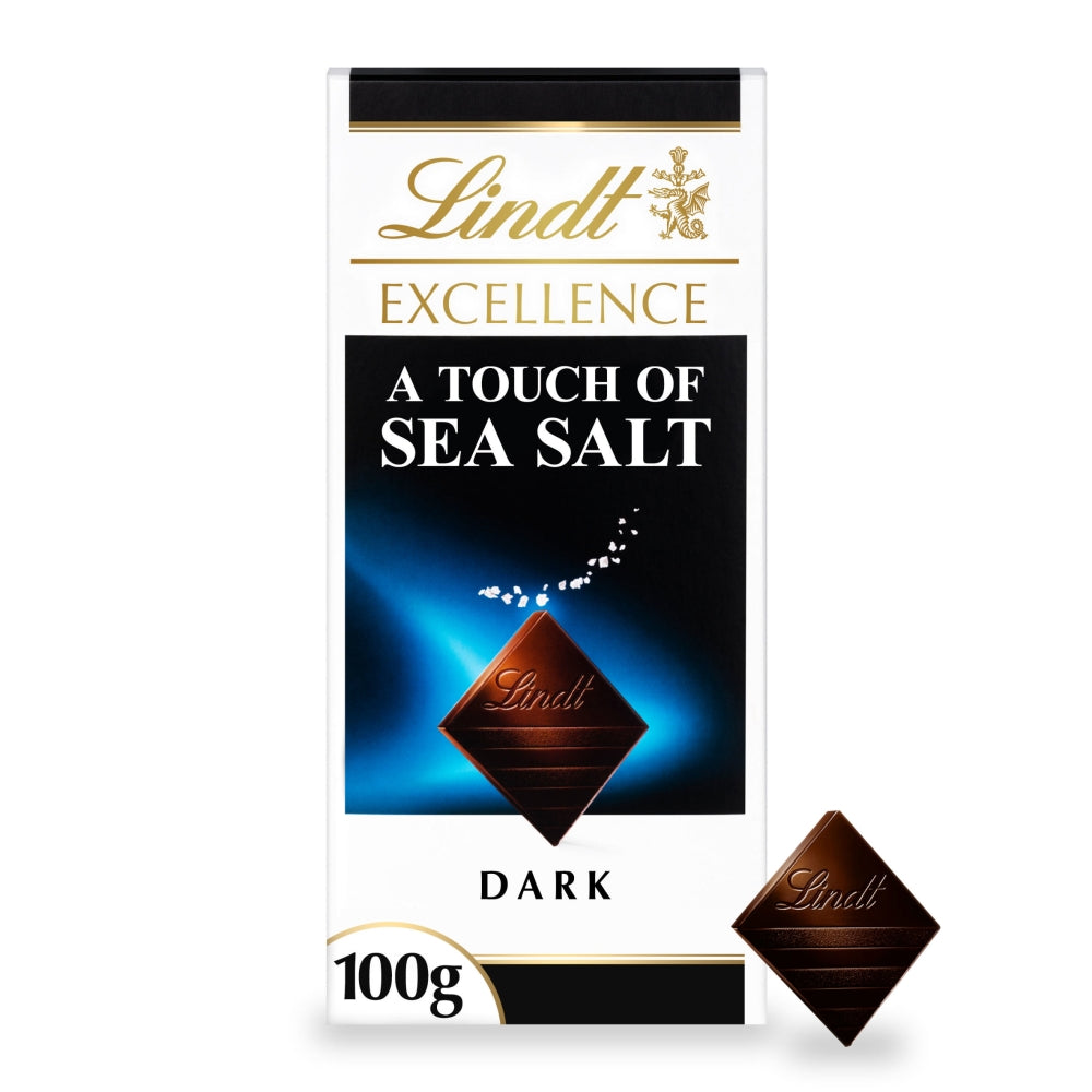 Lindt Excellence Dark Sea Salt Chocolate Bar 100g - 20 x 100g Bars