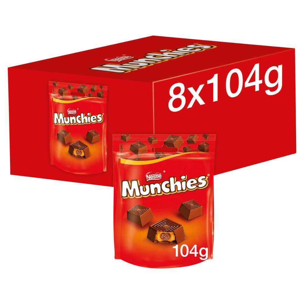 Munchies Milk Chocolate & Caramel Sharing Bag 104g - 8 x 104g Bags