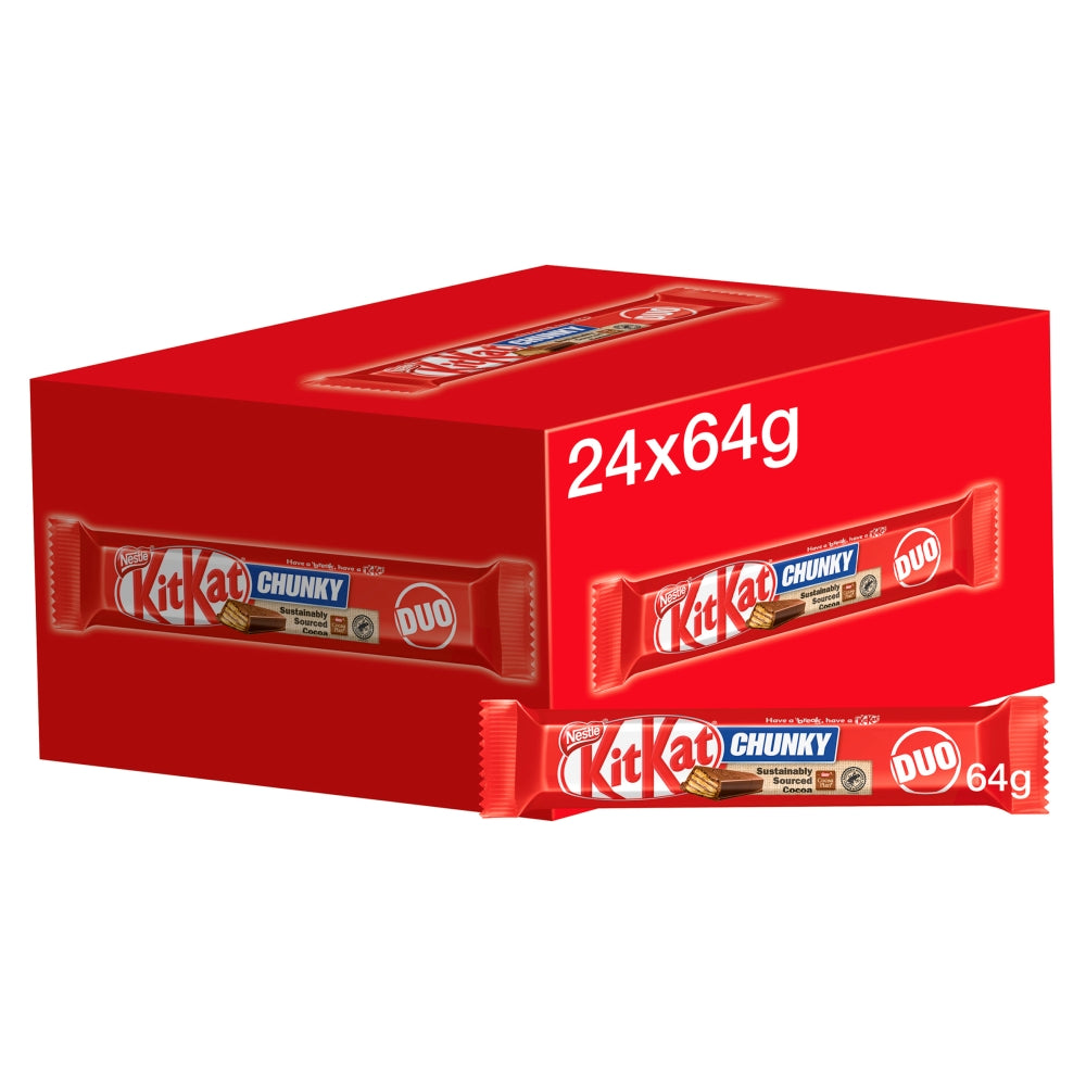 Kit Kat Chunky Duo Milk Chocolate Chocolate Bar 64g - 24 x 64g Bars