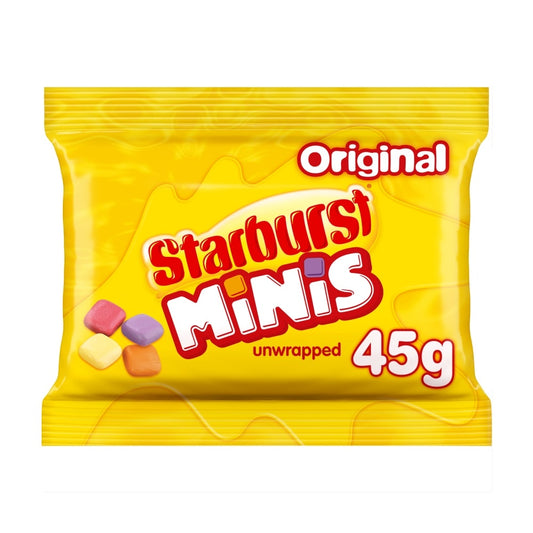 Starburst Minis Original Fruit Chews Bags 45g - 24 x 45g Bags