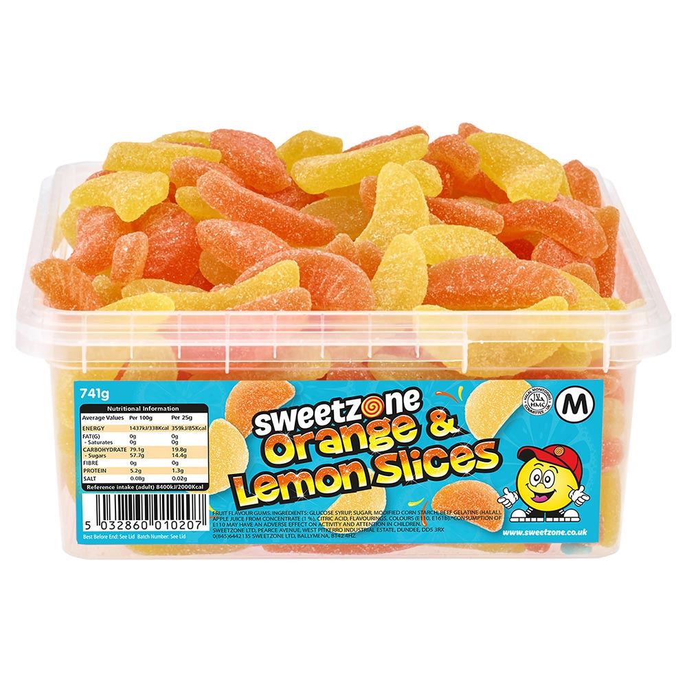 Sweetzone Orange & Lemon Slices Tub - 1 x 741g Tub