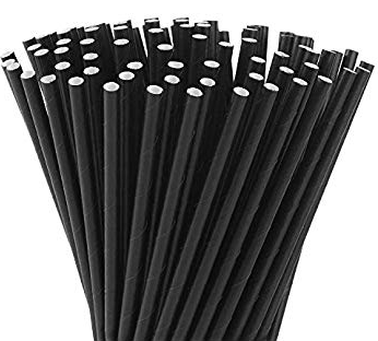 Black Paper Straws 6mm - 250 Straws