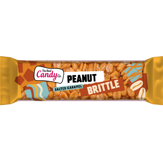 The Real Candy Co. Salted Caramel Peanut Brittle Bars 100g - 12 x 100g Bars