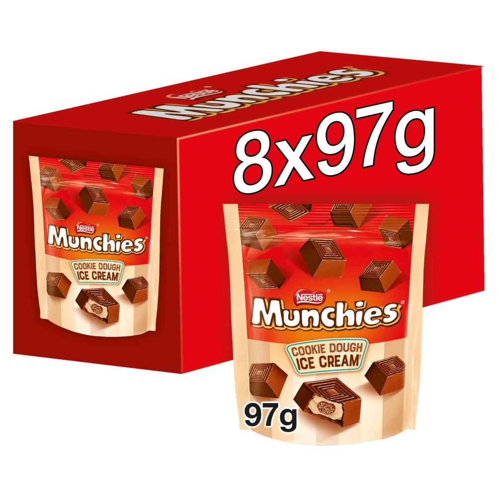 Munchies Milk Chocolate Cookie Dough Ice Cream Sharing Bag 97g - 8 x 97g Pouches