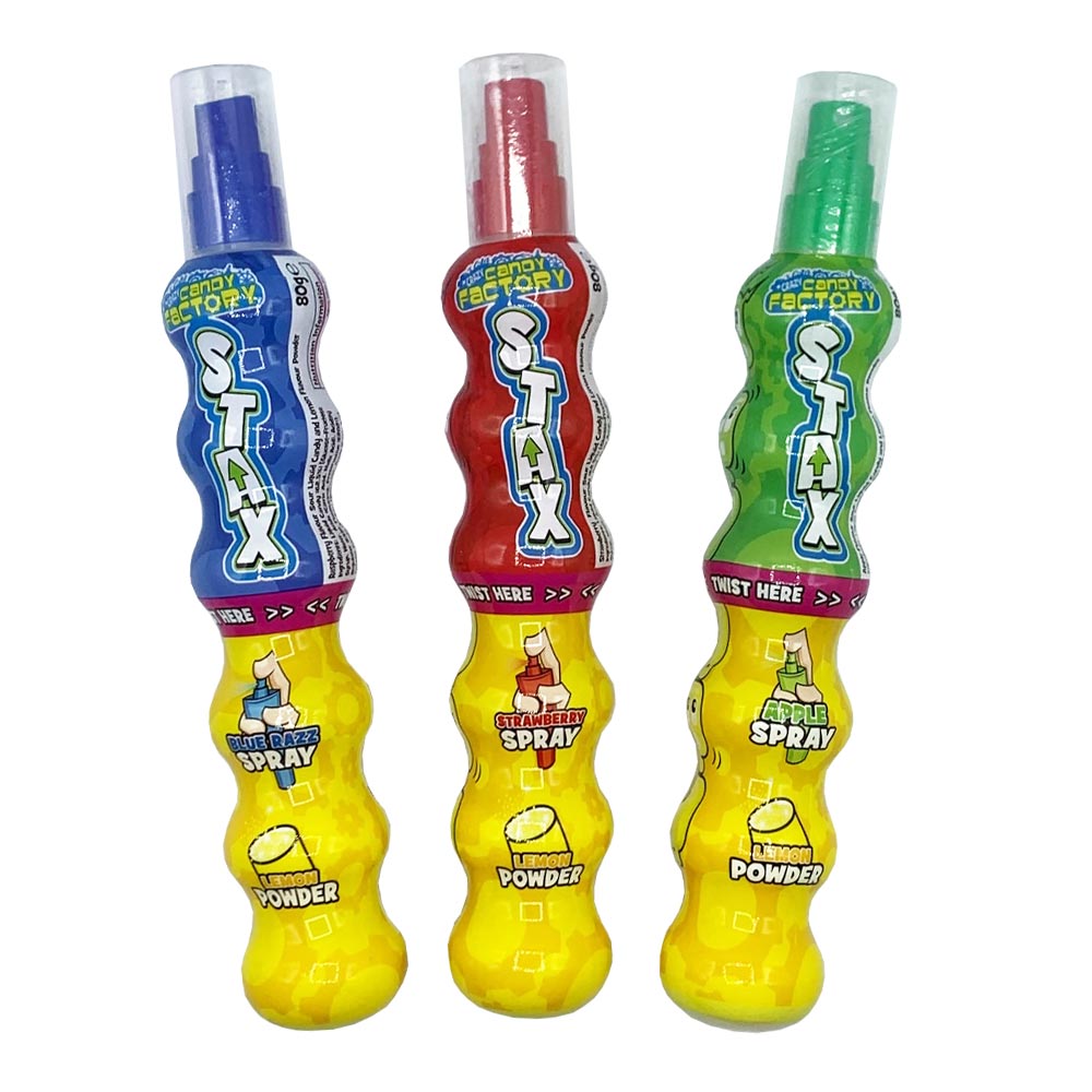 Crazy Candy Factory Stax Candy Spray & Powder 80g - 12 x 80g Packs