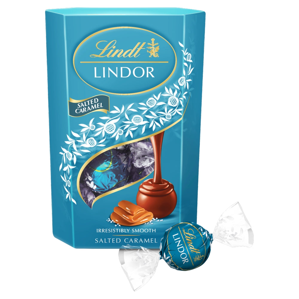 Lindt Lindor Salted Caramel Chocolate Truffles Box 200g - 1 x 200g Box