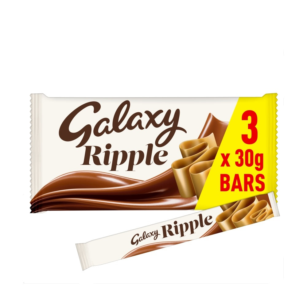 Galaxy Ripple Milk Chocolate Snack Bars Multipack 3x30g - 29 x (3 x 33g Bars)