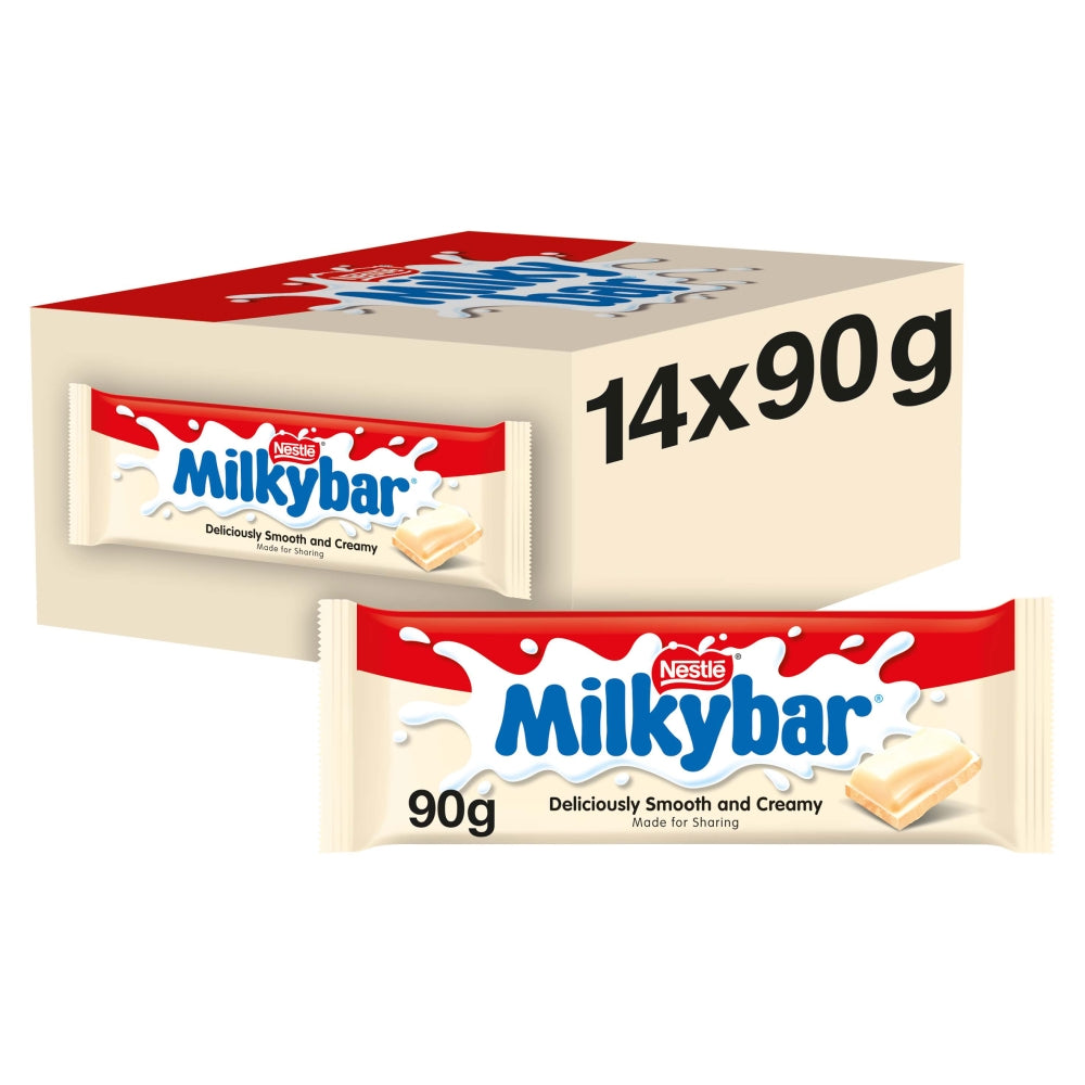 Milkybar White Chocolate Sharing Bar 90g - 14 x 90g Bars