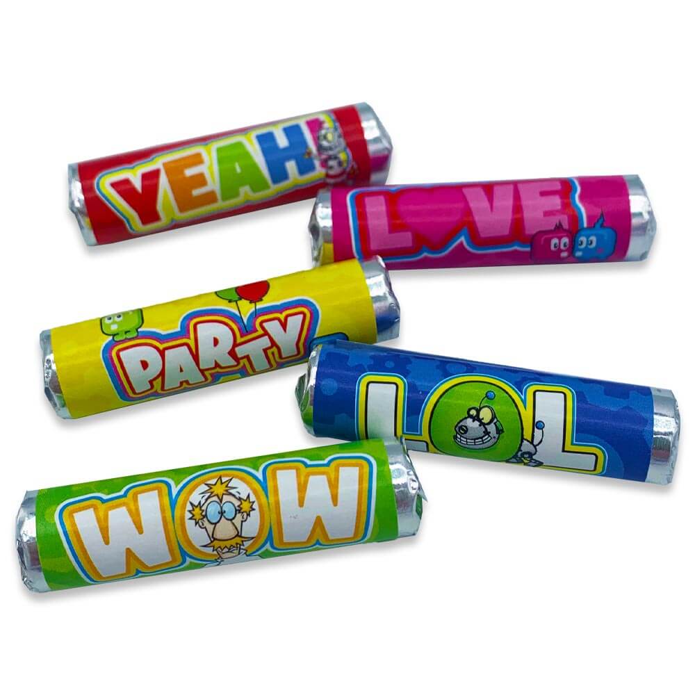 Crazy Candy Factory Big Mood Text Rolls 5. 2g - 200 x 5. 2g Rolls