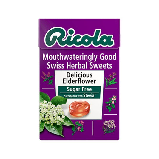Ricola Elderflower Swiss Herbal Sugar Free Sweets 45g - 20 x 45g Boxes