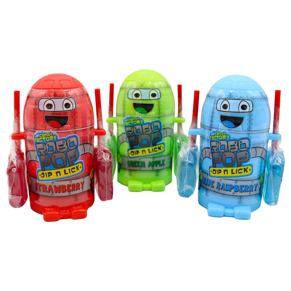 Crazy Candy Factory Robo Pop Dip N Lick 40g - 12 x 40g Packs