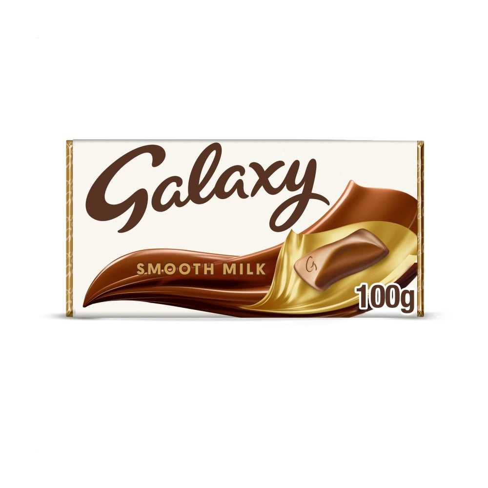 Galaxy Smooth Milk Chocolate Block Bar Vegetarian 100g - 24 x 100g Bars