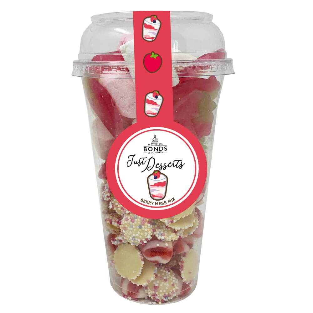 Bonds Just Desserts Berry Mess Mix Candy Cup 360g - 6 x 360g Cups
