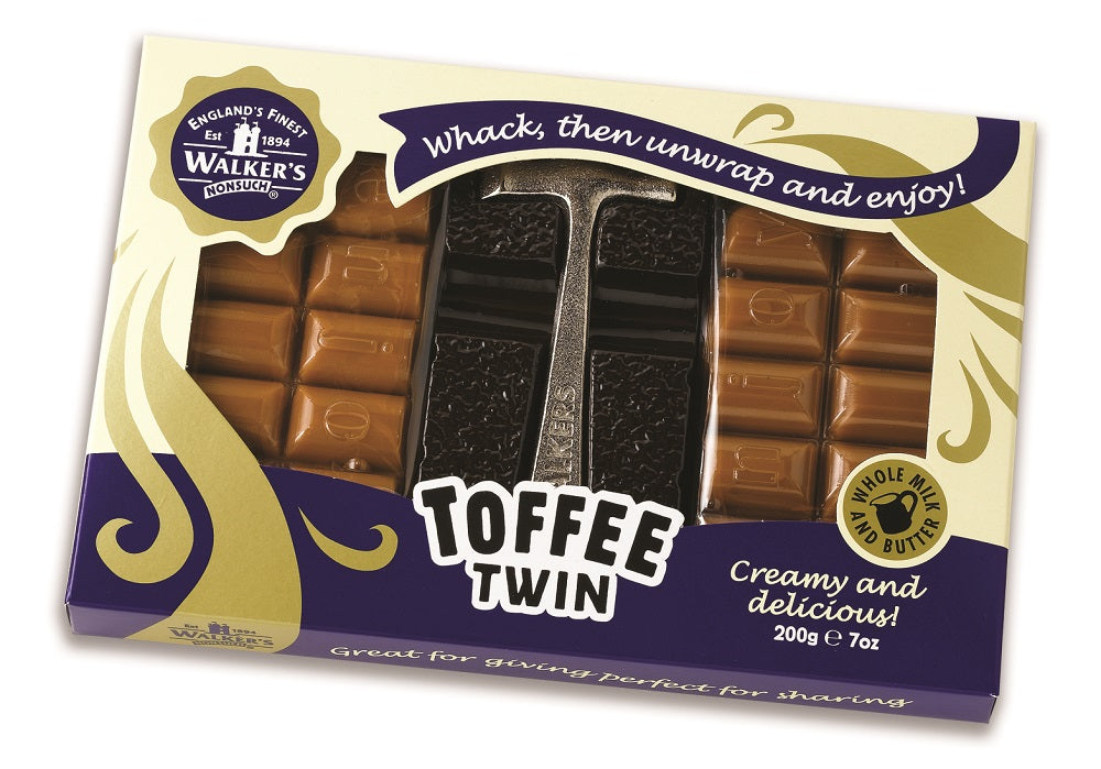 Walker's Nonsuch Toffee Twin Hammer Pack 200g - 1 x 200g Box