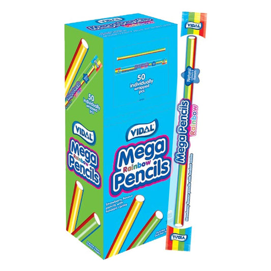 Vidal Mega Rainbow Pencils 25g - 50 x 25g Packs