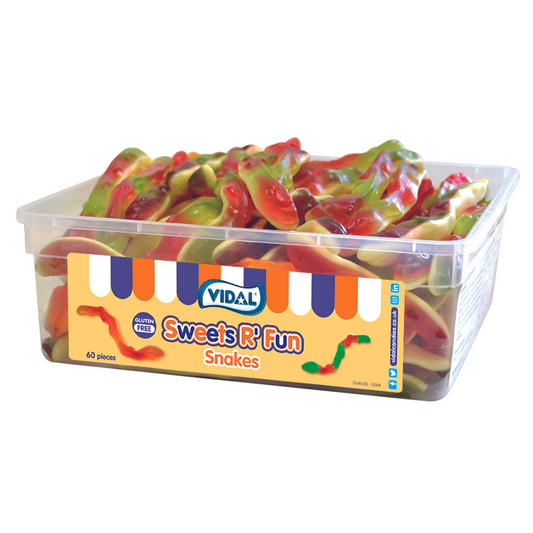 Vidal Jelly Snakes 10p Tub 720g - 1 x 12g Tub