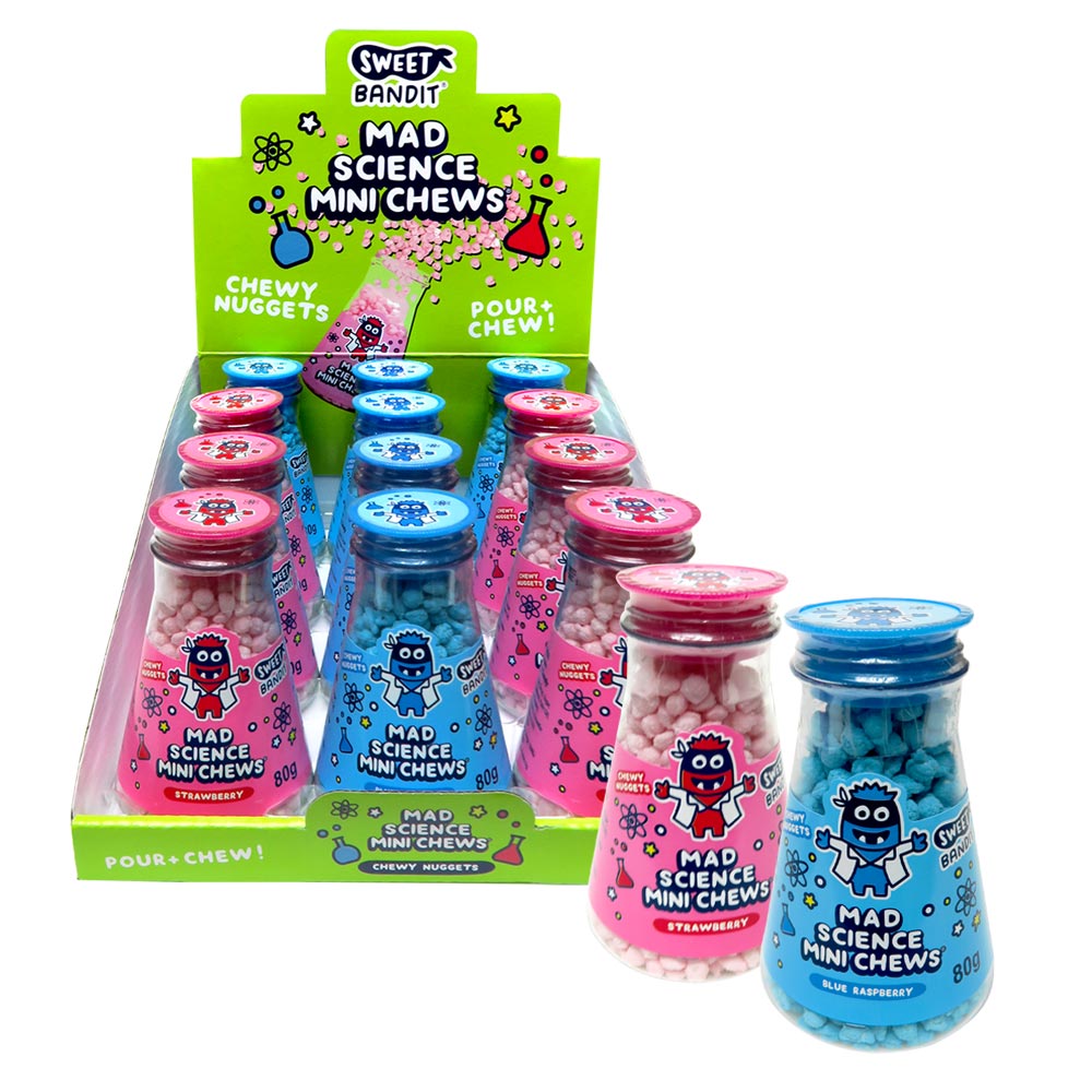 Sweet Bandit Mad Science Mini Chews 80g - 12 x 80g Packs