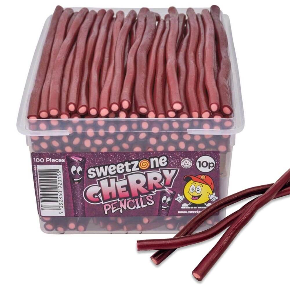 Sweetzone Cherry Pencils 10p Tub - 1 x 1. 1kg Tub