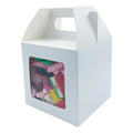 Accessories White Handled Sweet Gift Box With Window 10 x 10cm - 25 Boxes