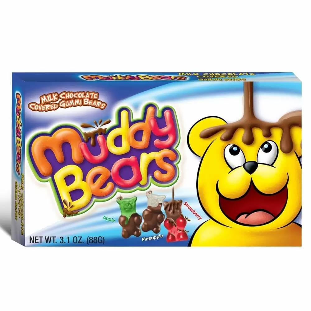 Muddy Bears Milk Chocolate Covered Gummi Bears Theatre Box 88g - 12 x 88g