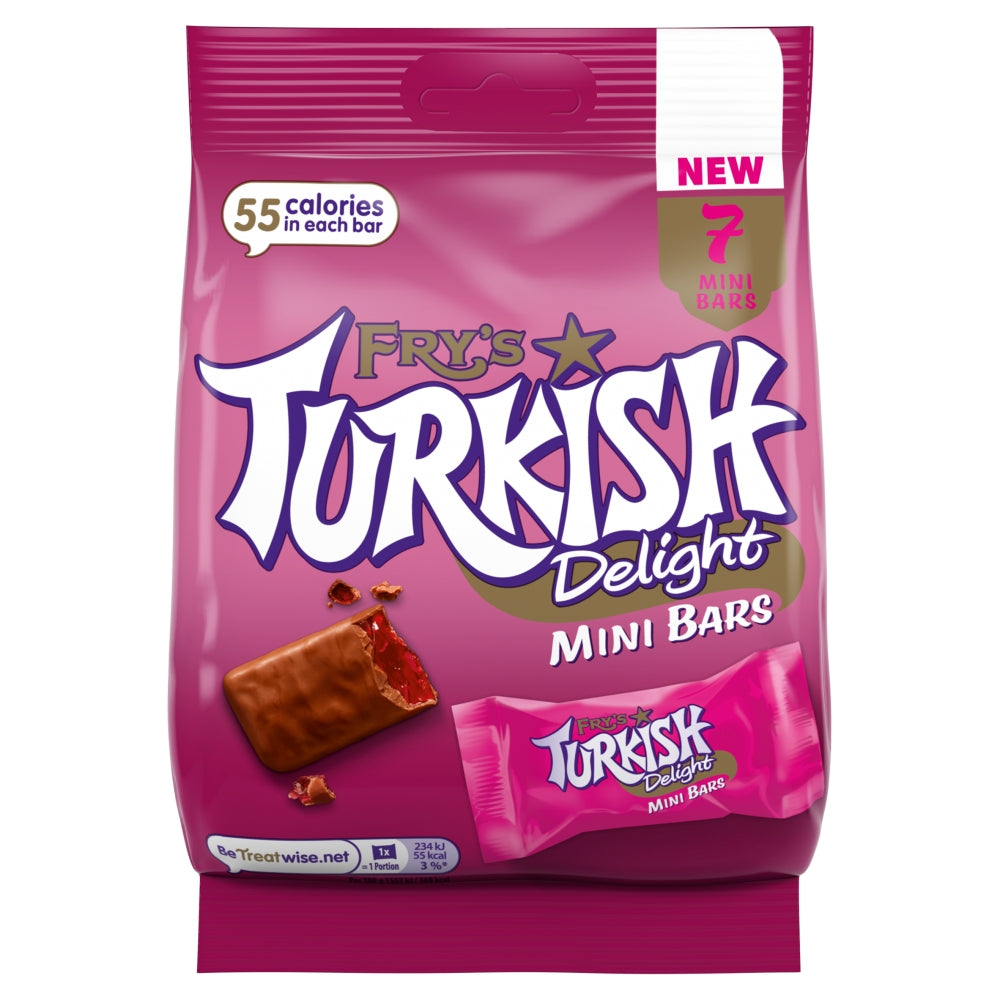 Fry's Turkish Delight 7 Mini Chocolate Bars 51g - 20 x 105g Bags