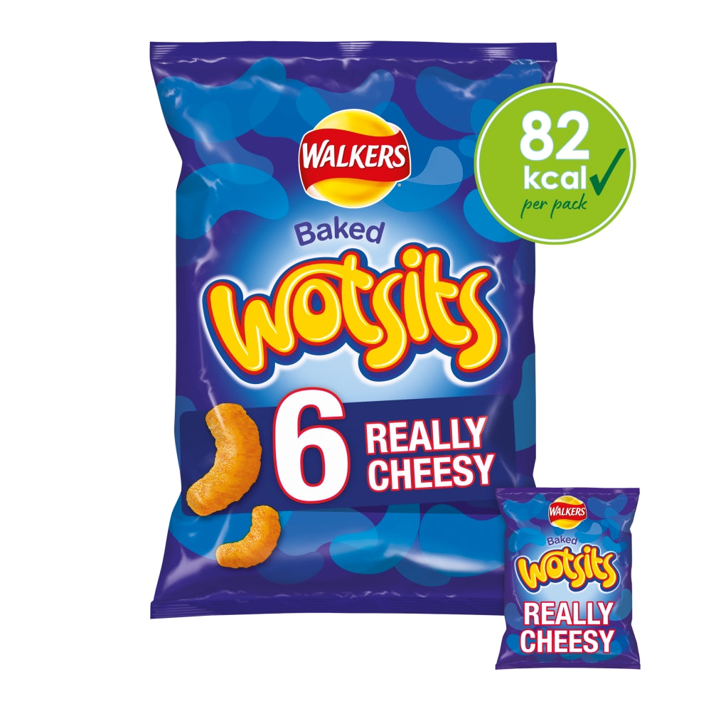 Walkers Wotsits Really Cheesy Snacks 6 Pack - 12 x (6 x 16. 5g)