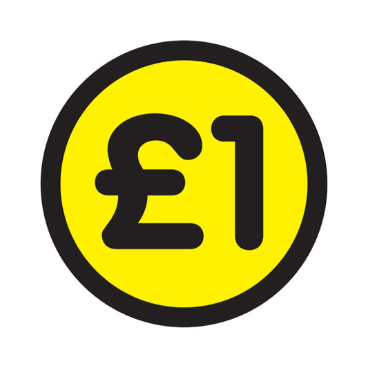 £1 Yellow Price Stickers - 1 Roll (500 Labels)
