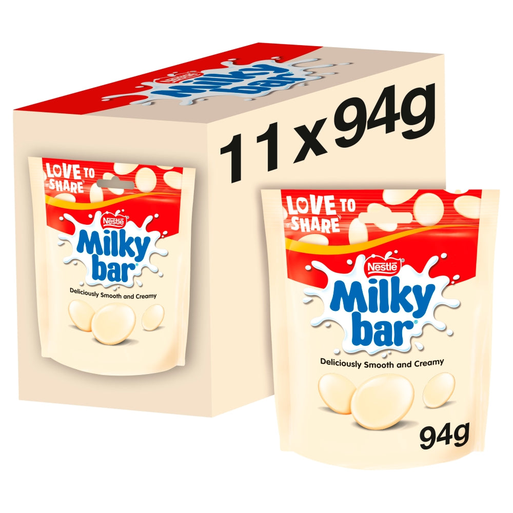 Milkybar White Chocolate Giant Buttons Sharing Bag 94g - 11 x 94g Bags