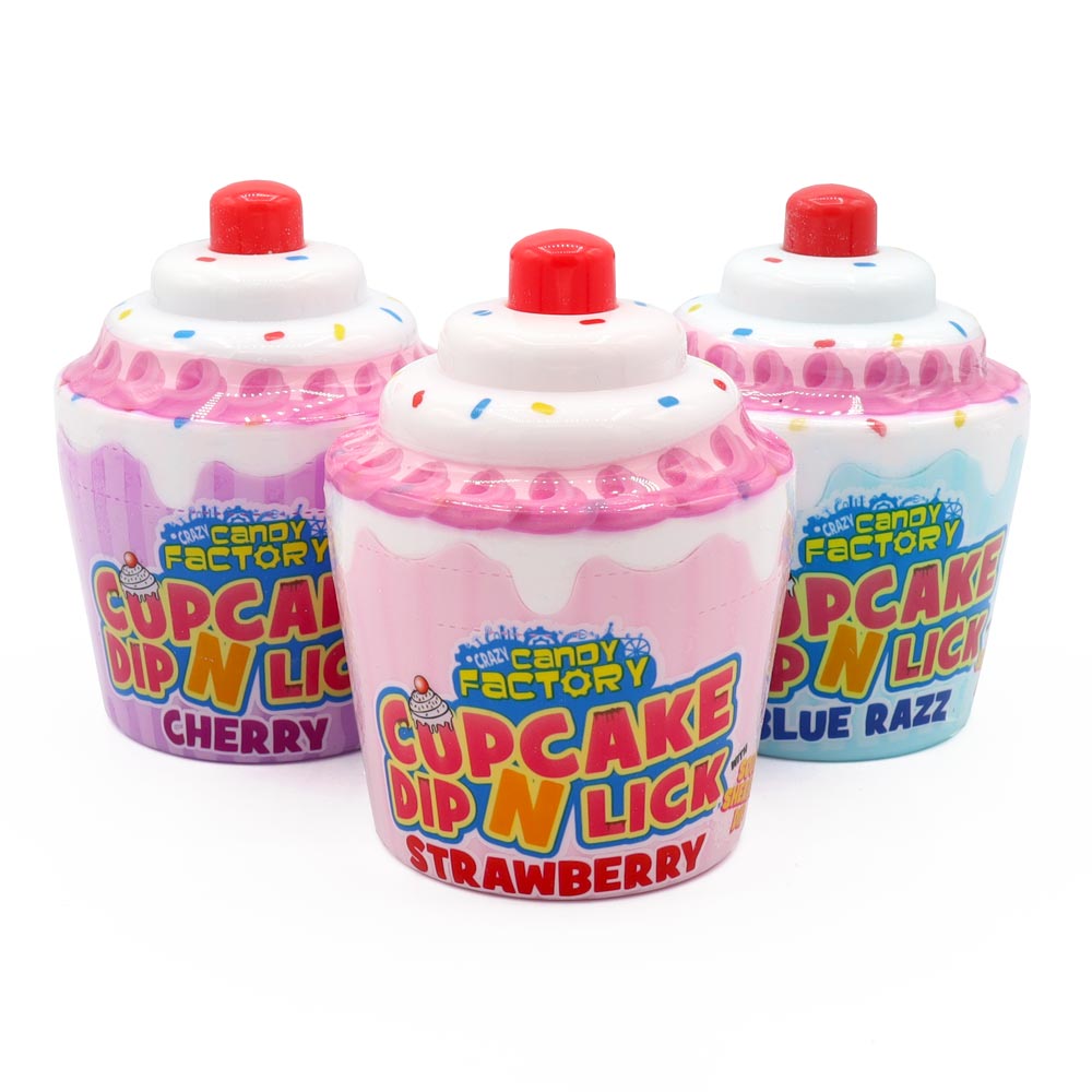Crazy Candy Factory Cupcake Dip N Lick 40g - 12 x 40g Packs