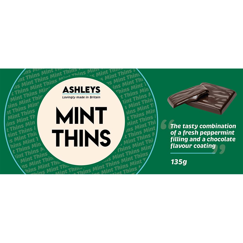 Ashleys Mint Thins Box 135g - 24 x 135g Boxes