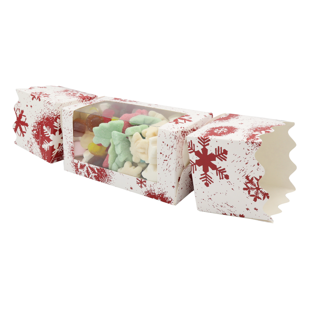 Christmas Cracker Snowflake Design Gift Box With Window - 10 Boxes