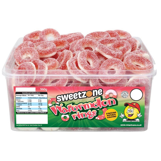 Sweetzone Watermelon Rings 7p Tub - 1 x 900g Tub