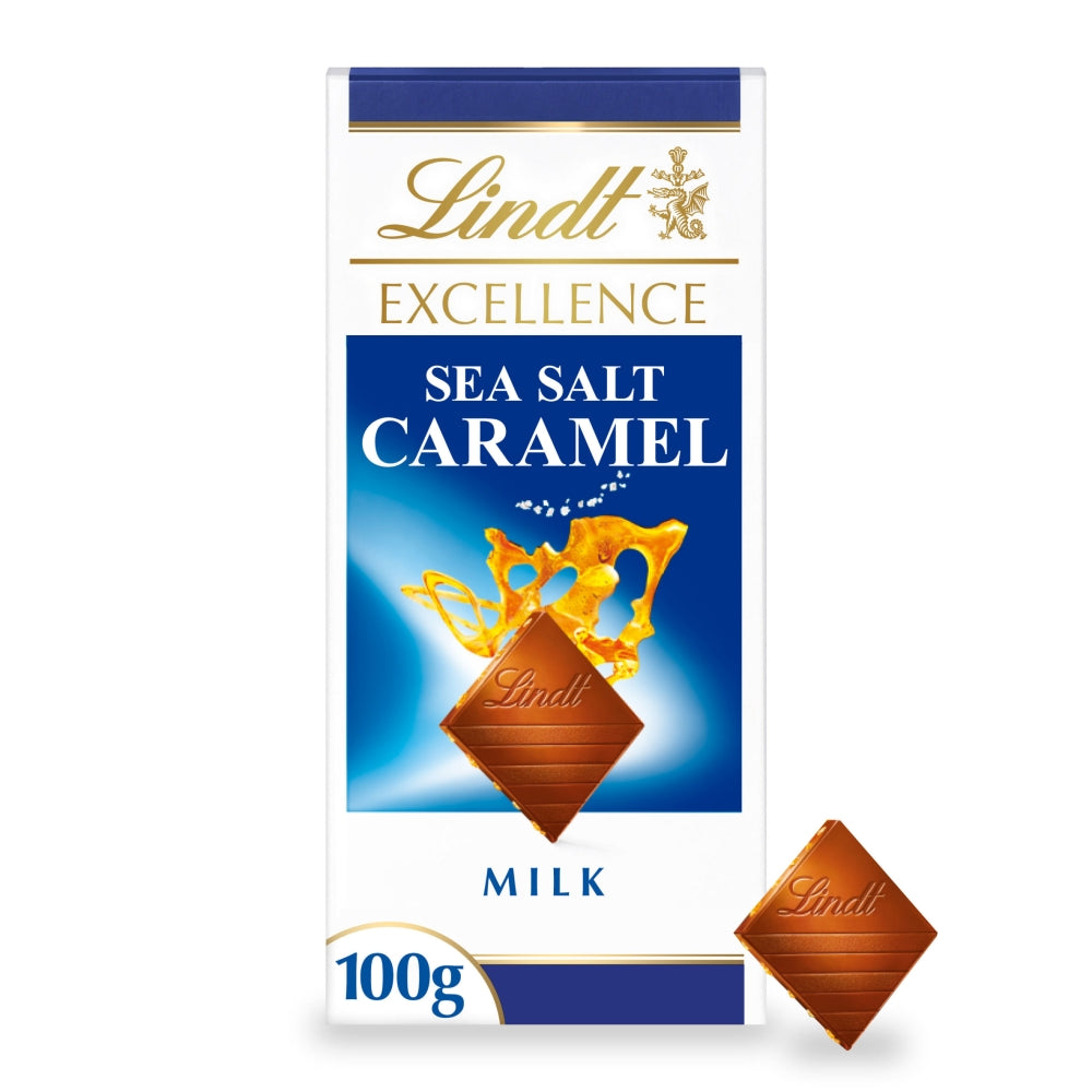 Lindt Excellence Milk Sea Salt Caramel Chocolate Bar 100g - 20 x 100g Bars